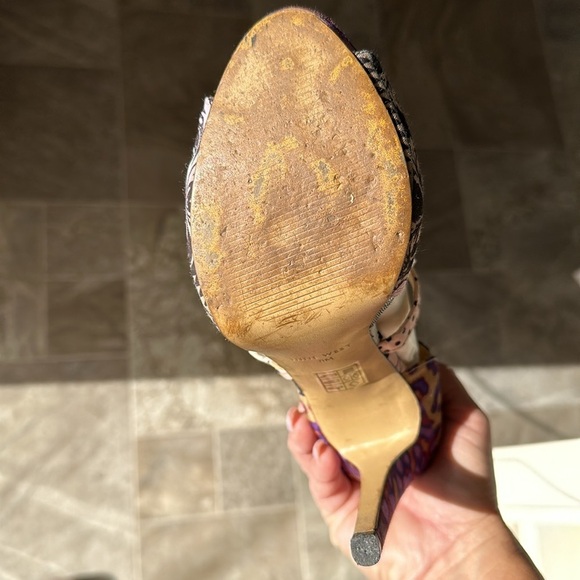 Nine West floral slingback size 8 open toe heel with front straps - Picture 9 of 15